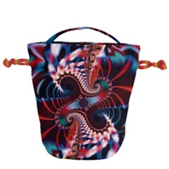 Abstract Fractal Artwork Colorful Art Drawstring Bucket Bag by Sudhe