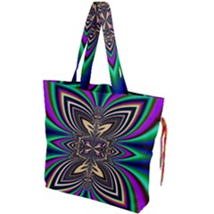 Abstract Artwork Fractal Background Art Drawstring Tote Bag by Sudhe