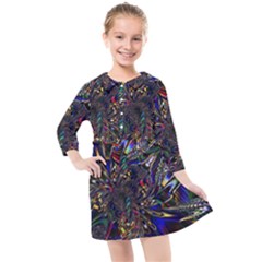 Art Design Colors Fantasy Abstract Kids  Quarter Sleeve Shirt Dress by Sudhe