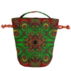 Abstract Fractal Pattern Artwork Pattern Drawstring Bucket Bag by Sudhe