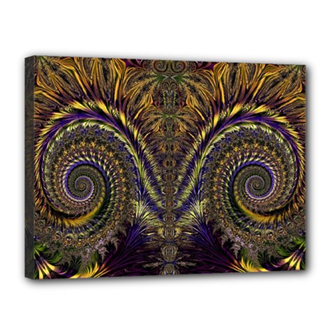 Abstract Fractal Pattern Artwork Canvas 16  X 12  (stretched) by Sudhe