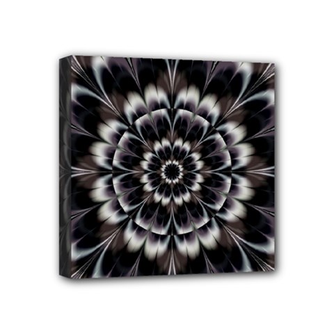 Abstract Digital Art Artwork Black White Mini Canvas 4  X 4  (stretched) by Pakrebo
