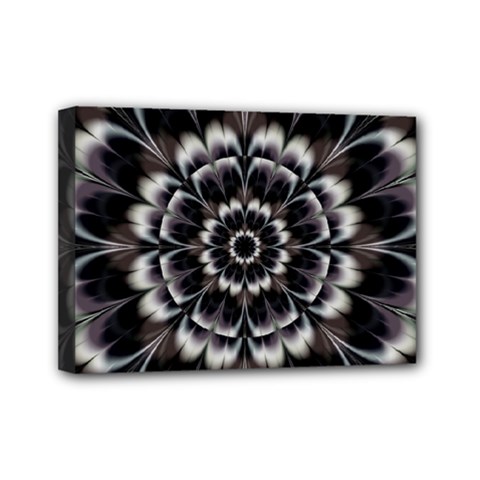 Abstract Digital Art Artwork Black White Mini Canvas 7  X 5  (stretched) by Pakrebo