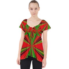 Abstract Art Fractal Modern Art Lace Front Dolly Top by Pakrebo