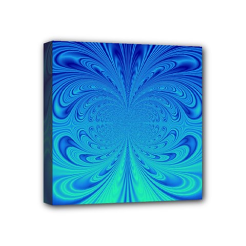 Digital Arts Fractals Futuristic Blue Magenta Mini Canvas 4  X 4  (stretched) by Pakrebo
