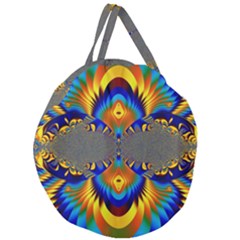 Abstract Art Artwork Digital Art Giant Round Zipper Tote by Pakrebo