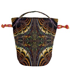 Abstract Art Artwork Fractal Pattern Drawstring Bucket Bag by Pakrebo