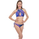 Background Abstract Curves Cross Front Halter Bikini Set View1