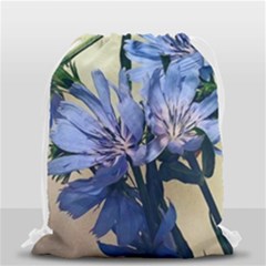 Blue Wildflowers Drawstring Bag (small) by bloomingvinedesign