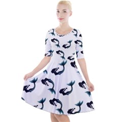 Moody Mermaids Quarter Sleeve A-line Dress by VeataAtticus