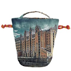 Architecture City Building Travel Drawstring Bucket Bag by Wegoenart
