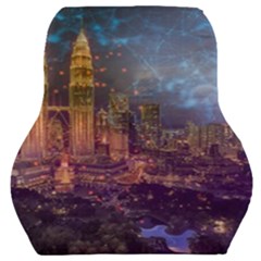 City Lights Skyline Buildings Car Seat Back Cushion  by Wegoenart