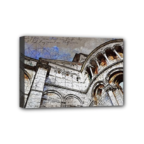 Building Architecture Columns Mini Canvas 6  X 4  (stretched) by Wegoenart