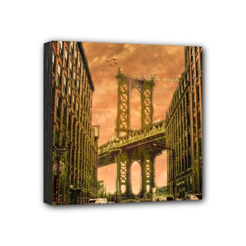 Architecture Buildings City Bridge Mini Canvas 4  X 4  (stretched) by Wegoenart