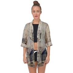 London Westminster Bridge Building Open Front Chiffon Kimono by Wegoenart