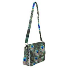 Peacock Feathers Peacock Bird Shoulder Bag With Back Zipper by Wegoenart