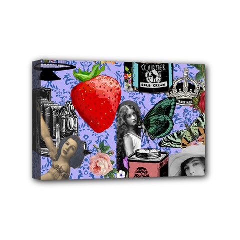 Vintage Girls Floral Collage Mini Canvas 6  X 4  (stretched) by snowwhitegirl