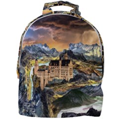 Castle Fantasy Landscape Stormy Mini Full Print Backpack by Pakrebo