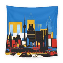Architecture City House Window Square Tapestry (large) by Pakrebo
