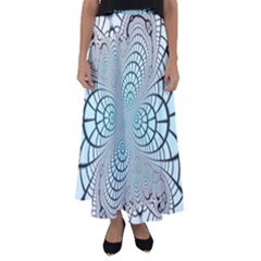 Digital Art Fractal Abstract Flared Maxi Skirt by Pakrebo