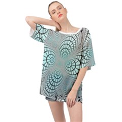 Digital Art Fractal Abstract Oversized Chiffon Top by Pakrebo