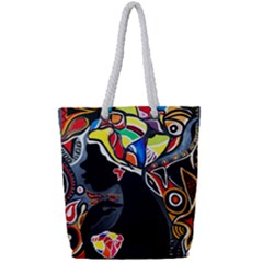 Tajah Olson Designs  Full Print Rope Handle Tote (small) by TajahOlsonDesigns