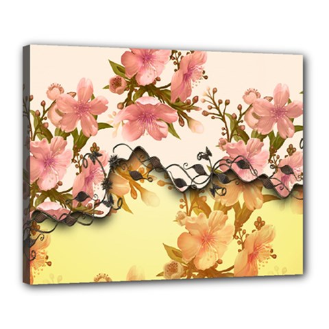A Touch Of Vintage, Floral Design Canvas 20  X 16  (stretched) by FantasyWorld7