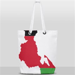 Malawi Flag Map Geography Outline Full Print Rope Handle Tote (small) by Sapixe