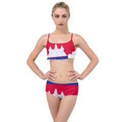 Borders Country Flag Geography Map Layered Top Bikini Set by Sapixe