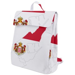 Monaco Country Europe Flag Borders Flap Top Backpack by Sapixe