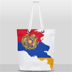 Borders Country Flag Geography Map Full Print Rope Handle Tote (small) by Sapixe