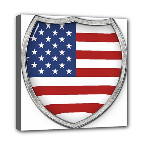Flag Usa America American National Mini Canvas 8  X 8  (stretched) by Sapixe