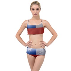Chile Flag Country Chilean Layered Top Bikini Set by Sapixe