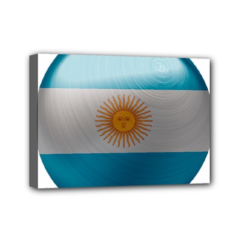 Argentina Flag Country Nation Mini Canvas 7  X 5  (stretched) by Sapixe