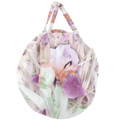 Iris Digital Painting Flower Pastel Giant Round Zipper Tote by Pakrebo