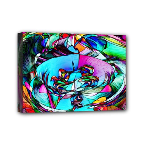 Abstract Flower Painting Mini Canvas 7  X 5  (stretched) by Pakrebo