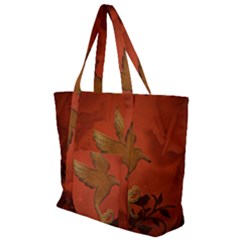Elegant Decorative Bird Zip Up Canvas Bag by FantasyWorld7