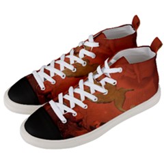 Elegant Decorative Bird Men s Mid-top Canvas Sneakers by FantasyWorld7