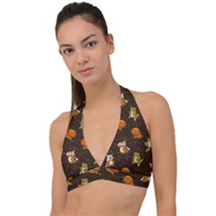 Ground Type Halter Plunge Bikini Top by Mezalola