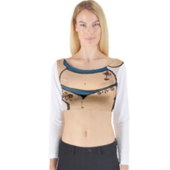 Sassy Long Sleeve Crop Top by Abigailbarryart