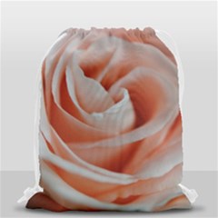 Soft Pink Rose Close Up Drawstring Bag (small) by bloomingvinedesign