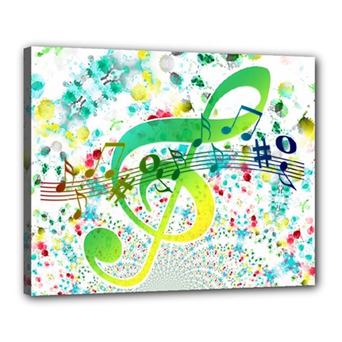 Circle Music Pattern Canvas 20  X 16  (stretched) by HermanTelo