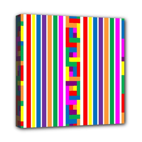 Rainbow Geometric Spectrum Mini Canvas 8  X 8  (stretched) by Mariart