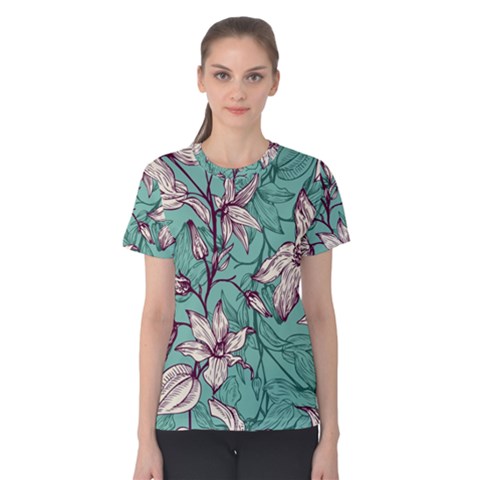 Vintage Floral Pattern Women s Cotton Tee by Sobalvarro