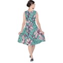 Vintage Floral Pattern V-Neck Midi Sleeveless Dress  View2