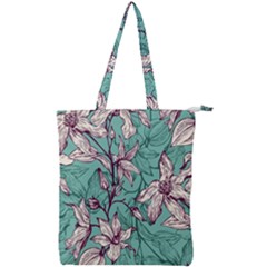 Vintage Floral Pattern Double Zip Up Tote Bag by Sobalvarro