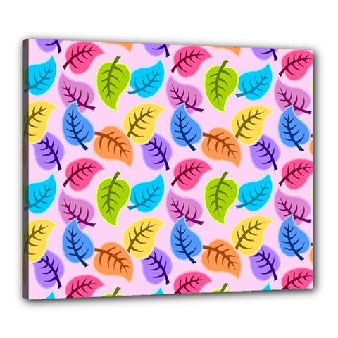 Background Abstract Leaves Color Canvas 24  X 20  (stretched) by Simbadda