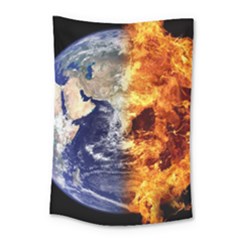 Earth World Globe Universe Space Small Tapestry by Sudhe