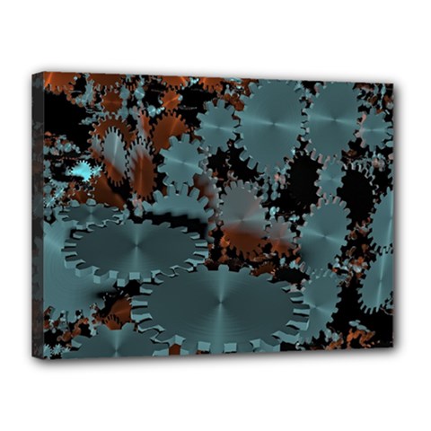 Gear Gears Technology Transmission Canvas 16  X 12  (stretched) by Simbadda