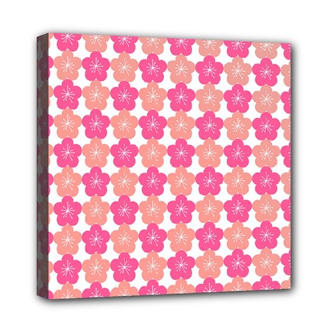 Sakura Flower Pattern Mini Canvas 8  X 8  (stretched) by Simbadda